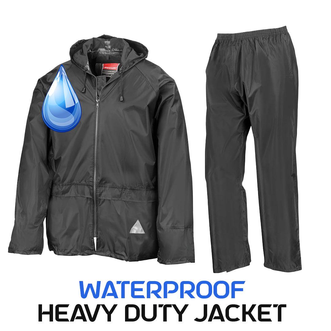 Best Raincoats Mens - Result Mens Waterproof Windproof Heavy Duty Jacket and Trousers Rain Suit + BAG