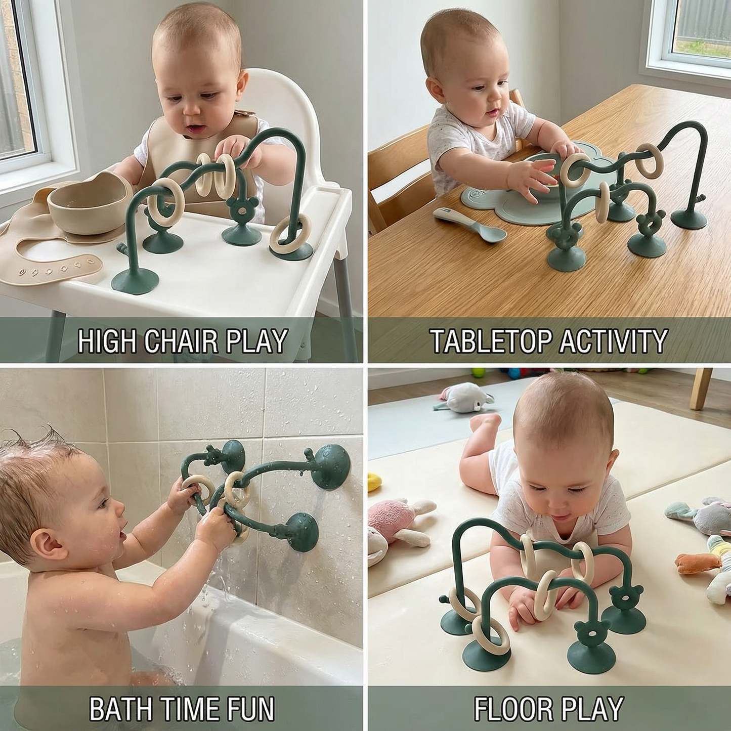 Silicone Baby Activity Toy – Suction Cup Learning Toy for Table & High Chair