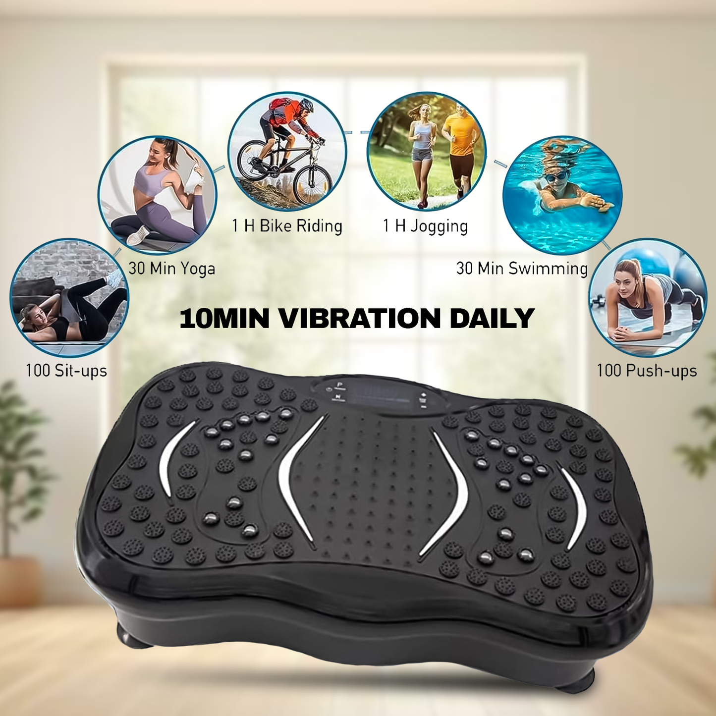 Vibrating Exercise Plate – Home Gym Workout Machine for Weight Loss & Muscle Toning