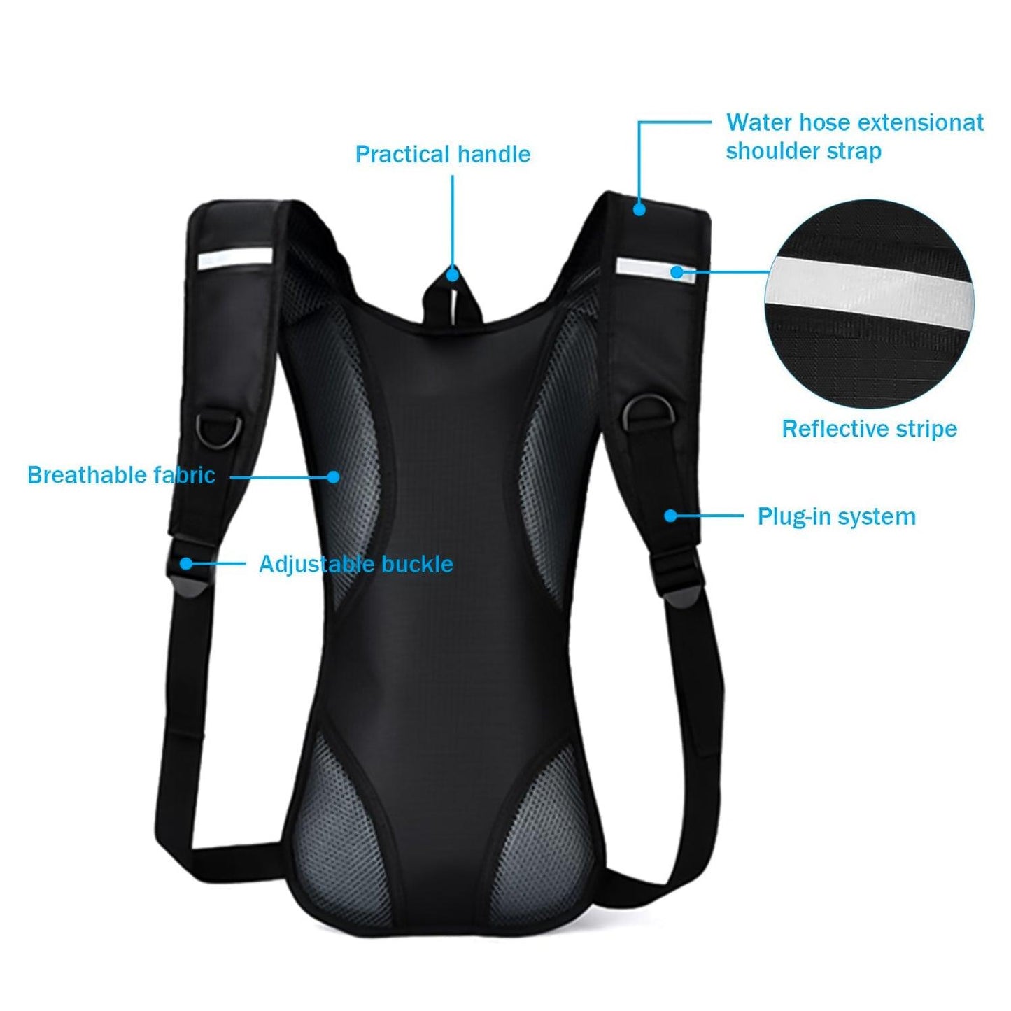 Backpack With Water Bladder - 2L Hydration Backpack Cycling Hiking Running Travel