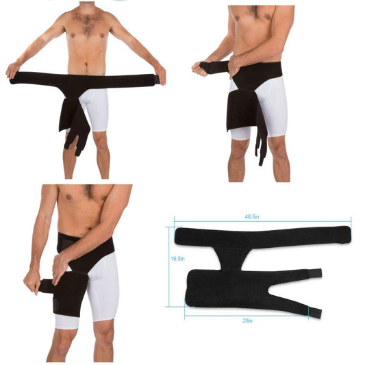 Hip Support Brace - Adjustable Thigh Hip Brace Compression Groin Support Wrap for Sciatica Pain Relief