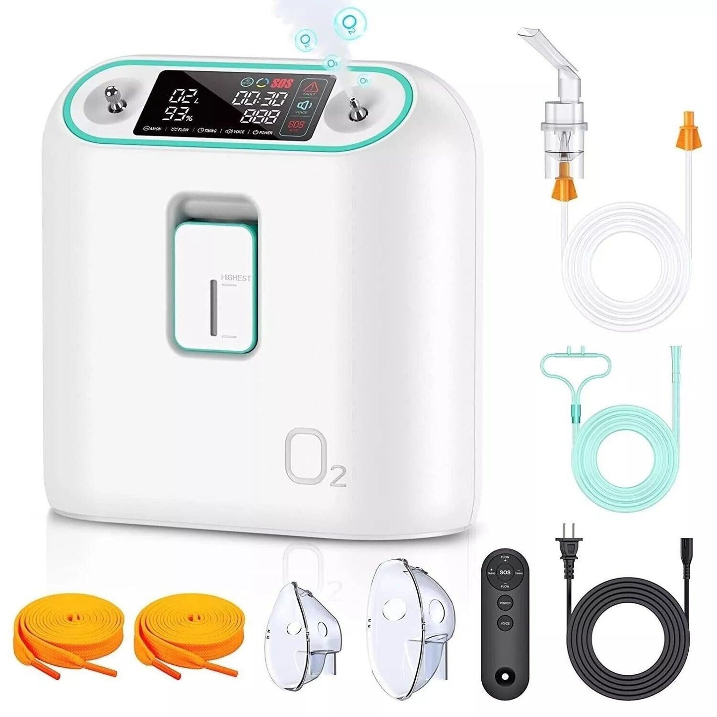 Home Air Purification - 2-9L/min Oxygen purifier Machine Atomization Function High Purity Flow Rate 93%