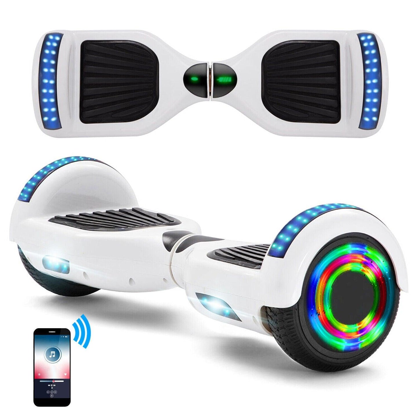Electric Self Balancing Scooter - 500W Hoverboard For Kids Bluetooth LED Segway