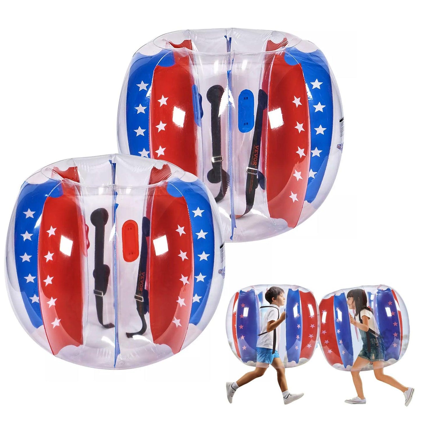 Human Hamster Ball - Inflatable Bumper Balls 2-Pack 4FT/1.2M PVC Sumo Zorb Balls for Kid & Teen
