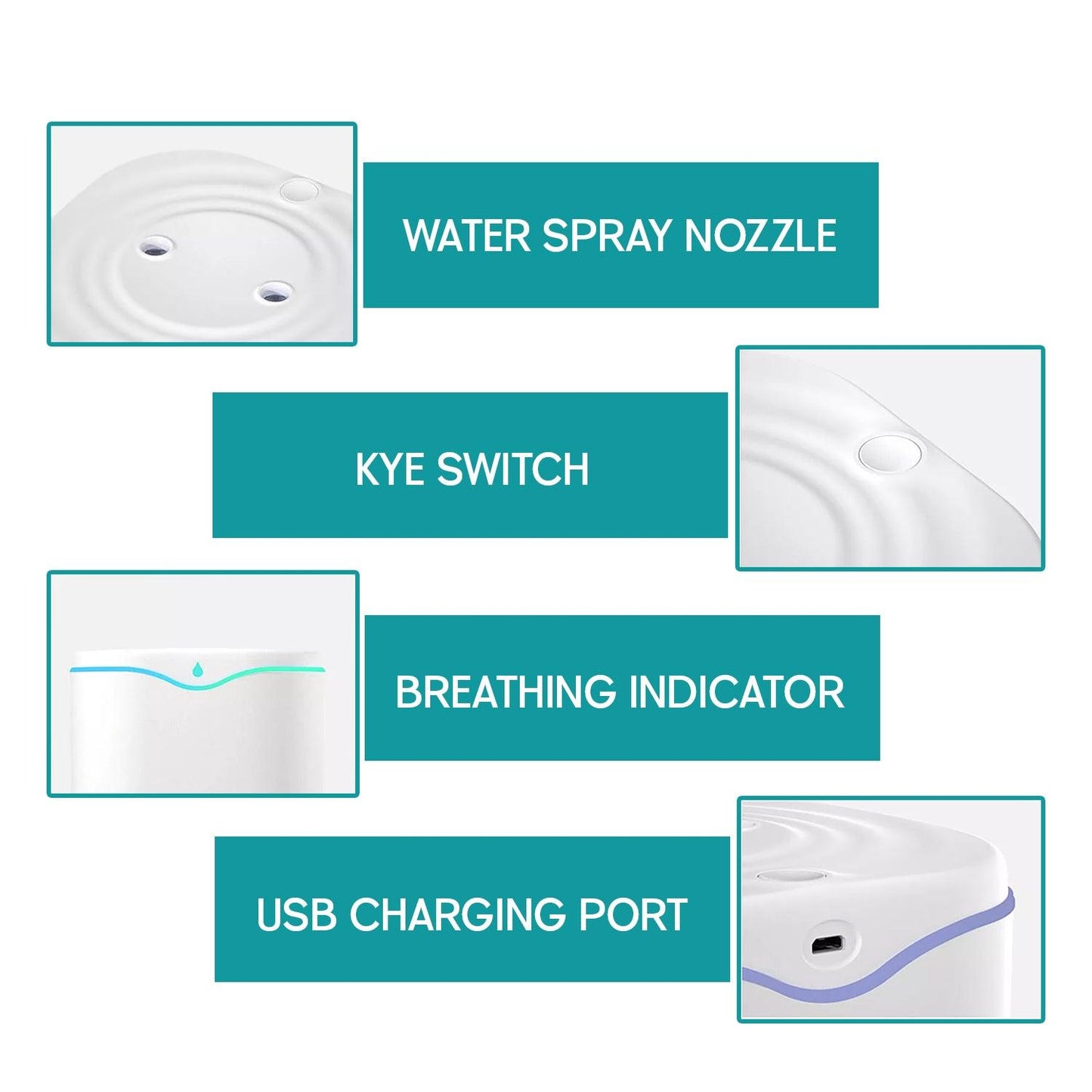 Cool Air Humidifier - 2L Air Purifier Humidifier Double Spray Port Essential Oil Aromatherapy Diffuser