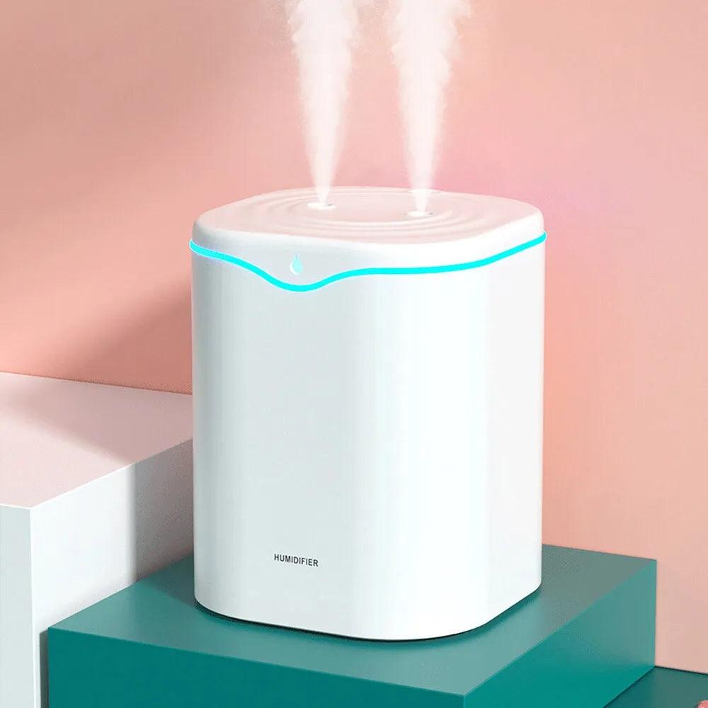Cool Air Humidifier - 2L Air Purifier Humidifier Double Spray Port Essential Oil Aromatherapy Diffuser