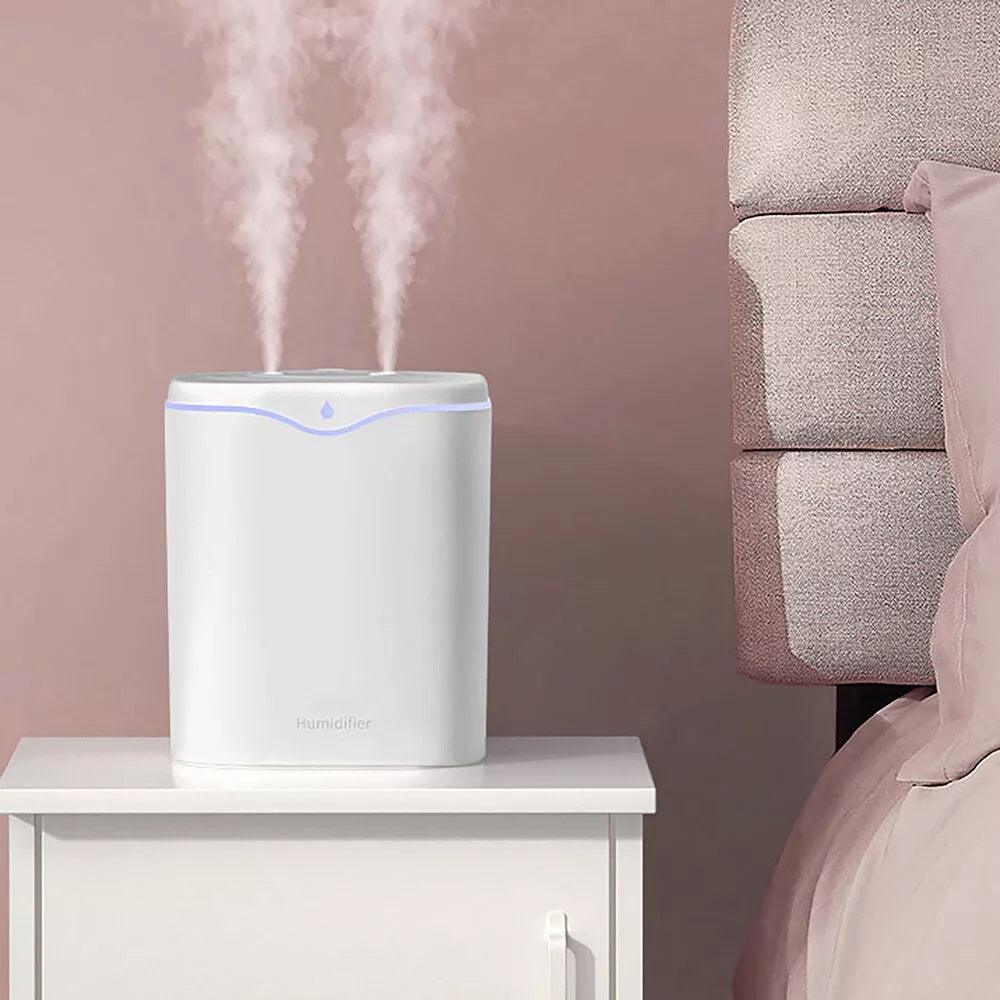 Cool Air Humidifier - 2L Air Purifier Humidifier Double Spray Port Essential Oil Aromatherapy Diffuser