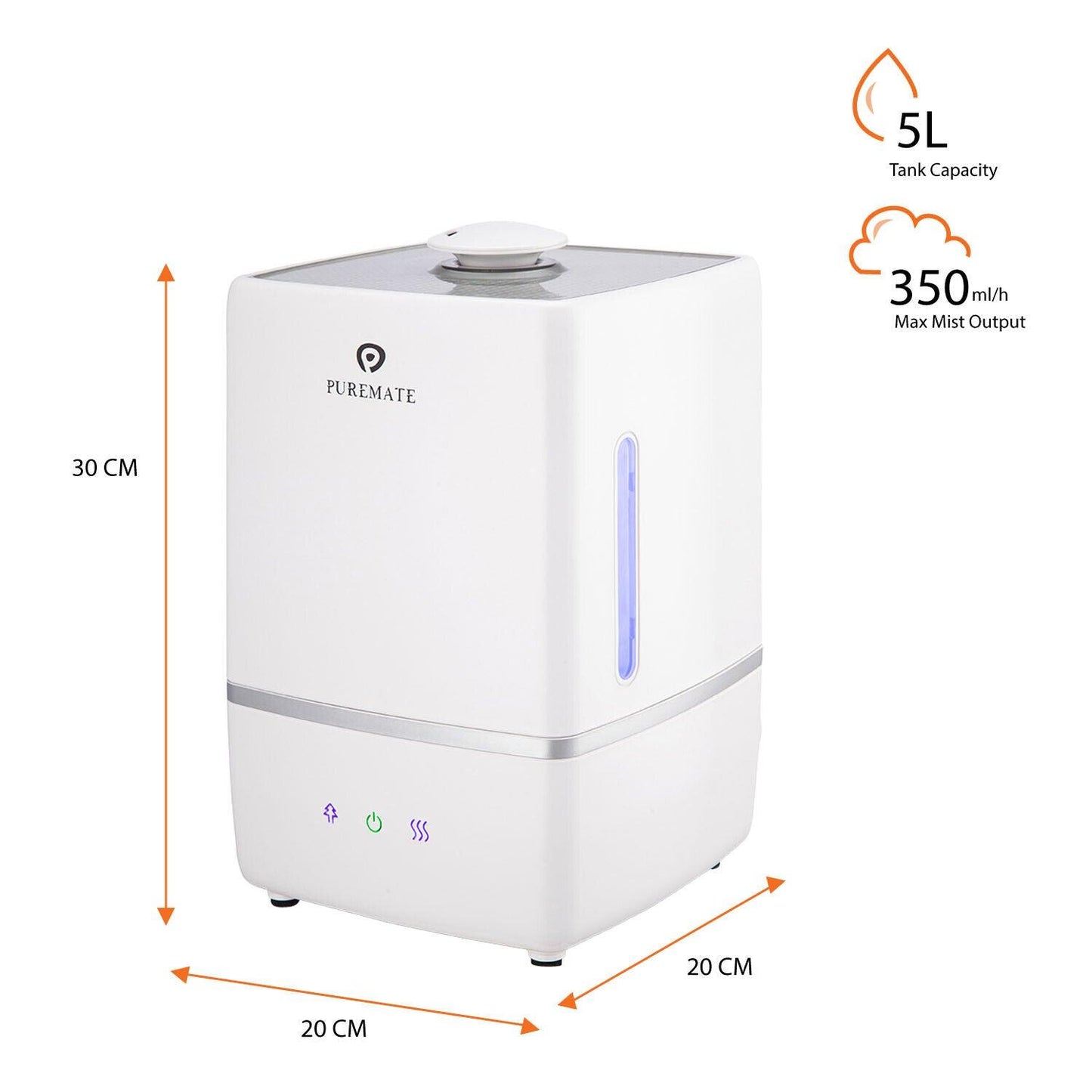 Cold Mist Humidifier - Auto Shut-Off Ultrasonic Cool & Warm Mist Humidifier with Ioniser and Aroma Diffuser Tray