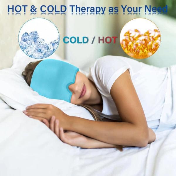 Headache and Migraine Relief Cap - Ice Mask or Hat for Migraines Tension Relief Dark and Cool Cap