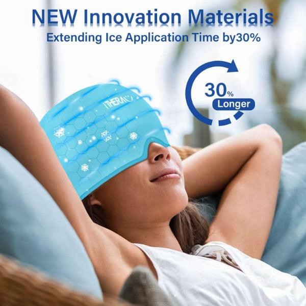 Headache and Migraine Relief Cap - Ice Mask or Hat for Migraines Tension Relief Dark and Cool Cap