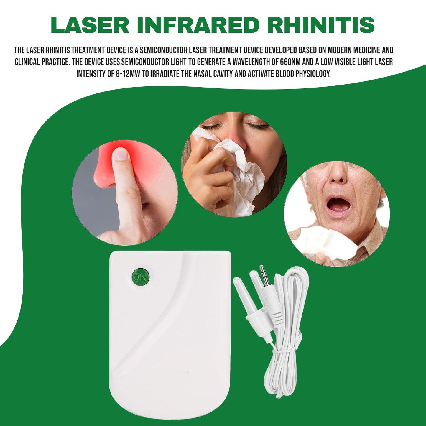 Infrared Allergy Reliever - Nose Rhinitis Therapy Device Sinusitis Cure Treatment Hay Fever Relief Allergy
