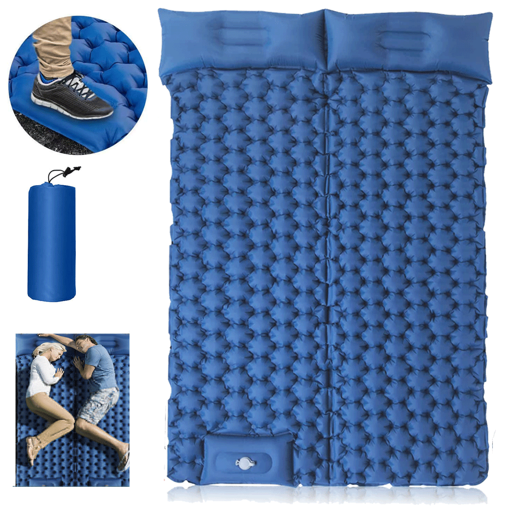 Camping Mattress Pad - Ultralight Air Bed Sleeping Mattress & Pillow Inflatable Double Camping Mat
