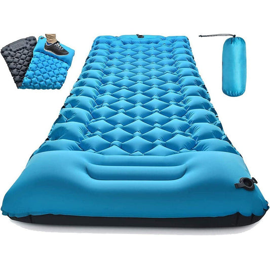 Camping Mattress Pad - Ultralight Air Bed Sleeping Mattress & Pillow Inflatable Double Camping Mat