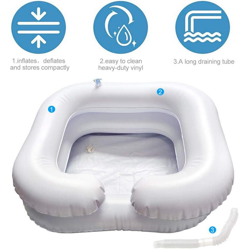 Inflatable Hair Washing Basin - Portable Shampoo Basin