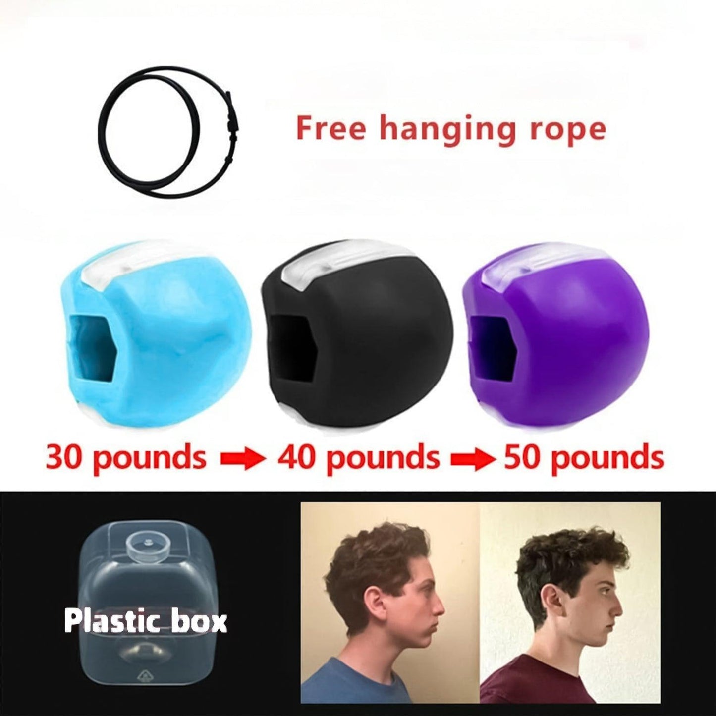 Jawline Workout Tool -  Jaw Trainer Silica Gel Jaw Line Jaw Exerciser Face Neck Mouth Toning Jawrsize Training Ball
