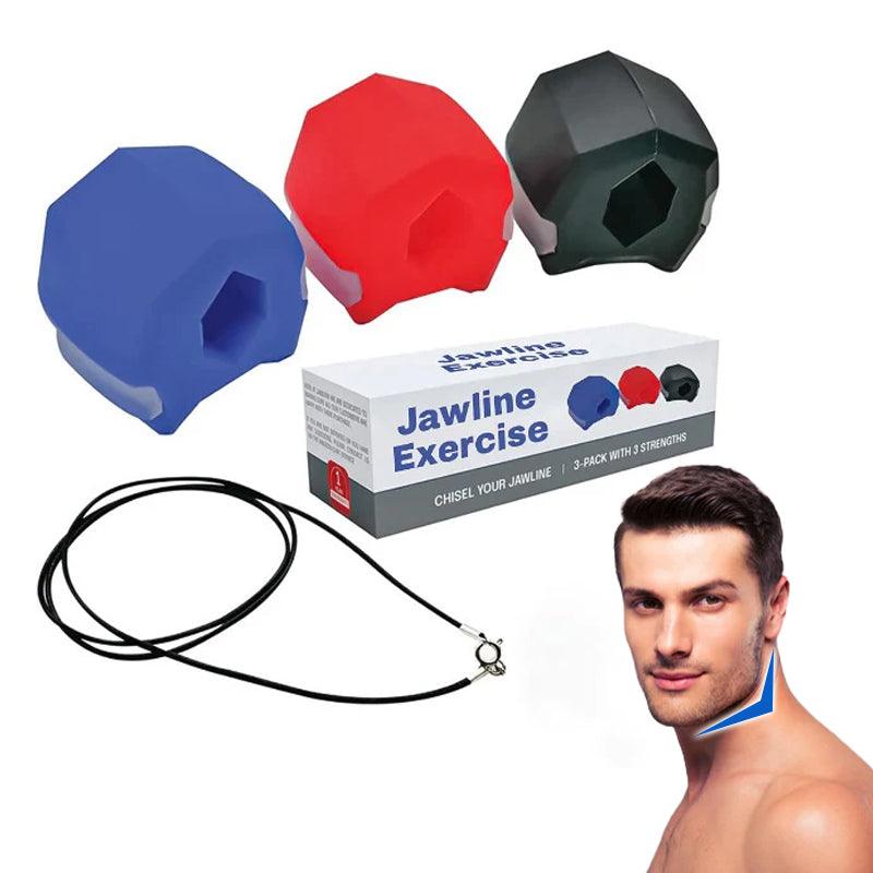 Jawline Exercise Ball - Jaw Exerciser 3 Pack with 3 Strengths Jawline Toner for Men and Women with Necklace and Storage Containers