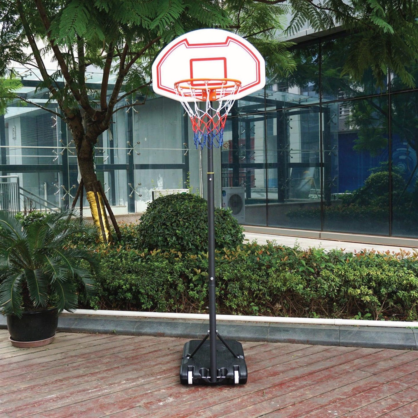 Portable Basketball Stand - Junior Height Adjustable Basketball Hoop, Free Standing Portable Basketball Stand for Kids I Hoop height adjustable 165cm to 205cm