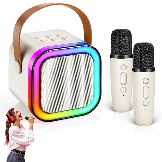 Karaoke Machine With Wireless Mic - Mini Karaoke Machine With 2 Wireless Microphones Speaker For Kids Adults Gifts