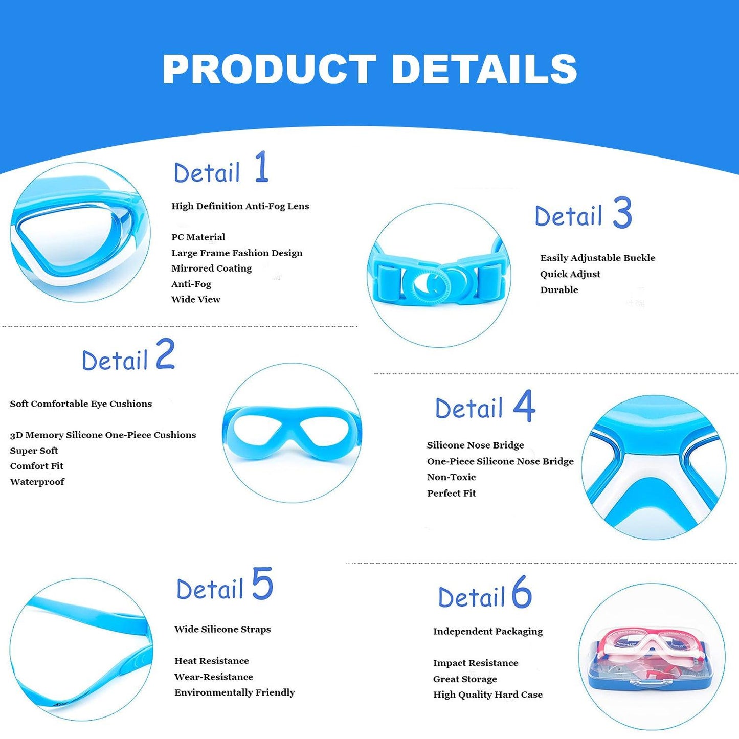 Swim Goggles Anti Fog - Kids Anti-Fog Swimming Goggles Pool Swim Adjustable Glasses Children Boys Girls