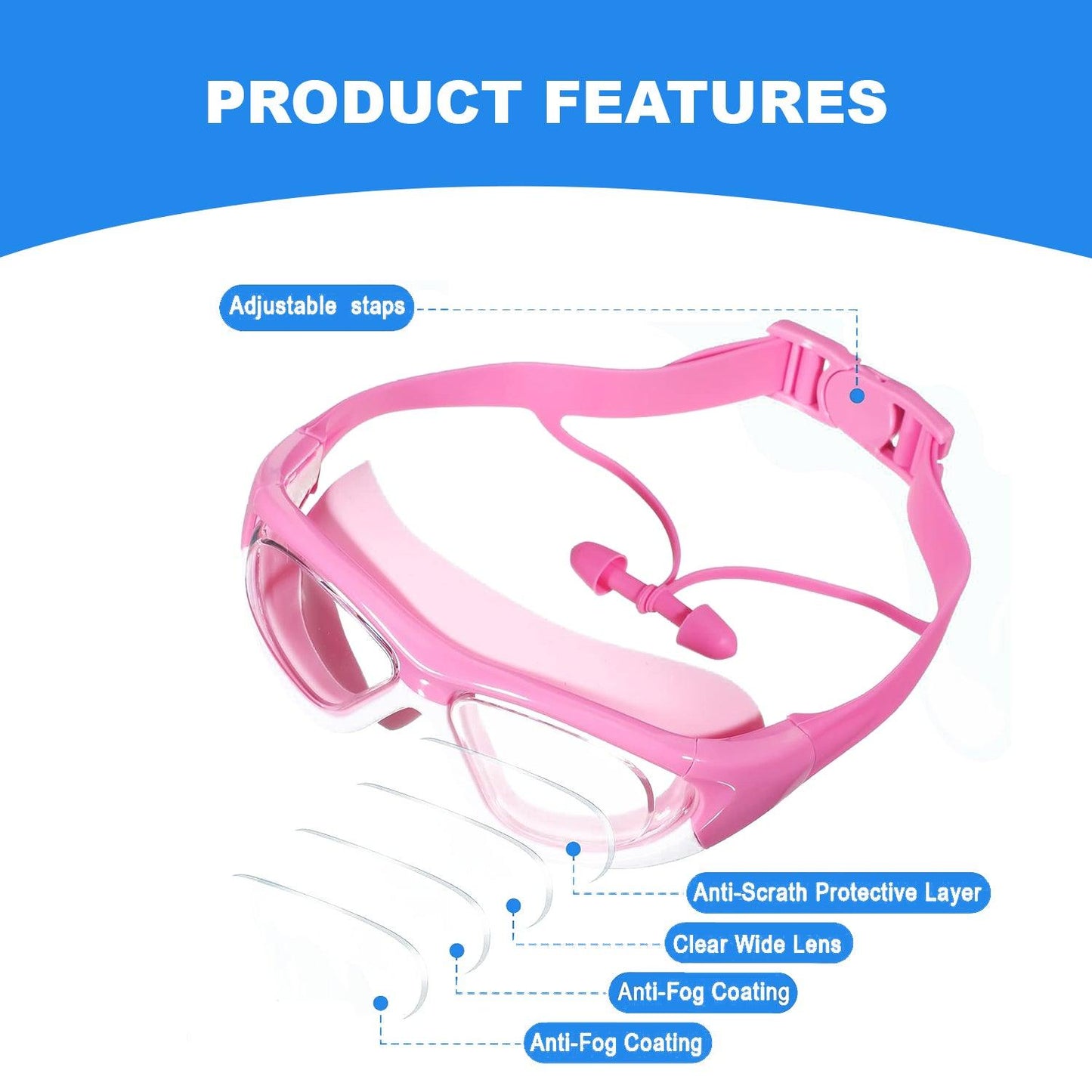 Swim Goggles Anti Fog - Kids Anti-Fog Swimming Goggles Pool Swim Adjustable Glasses Children Boys Girls