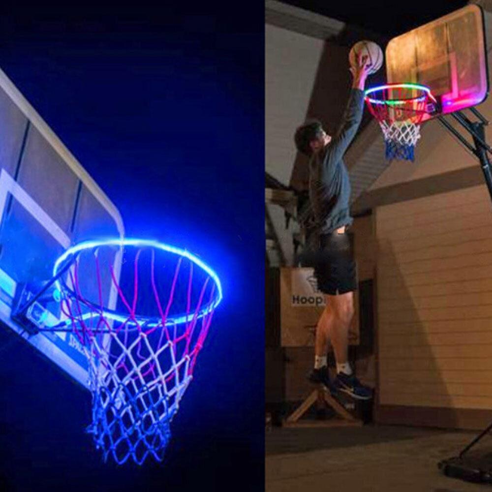 Basketball Hoop Sensor - Basketball Hoop Sensor-Activated LED Solar Strip Ring Lamp Light Flash Modes HB