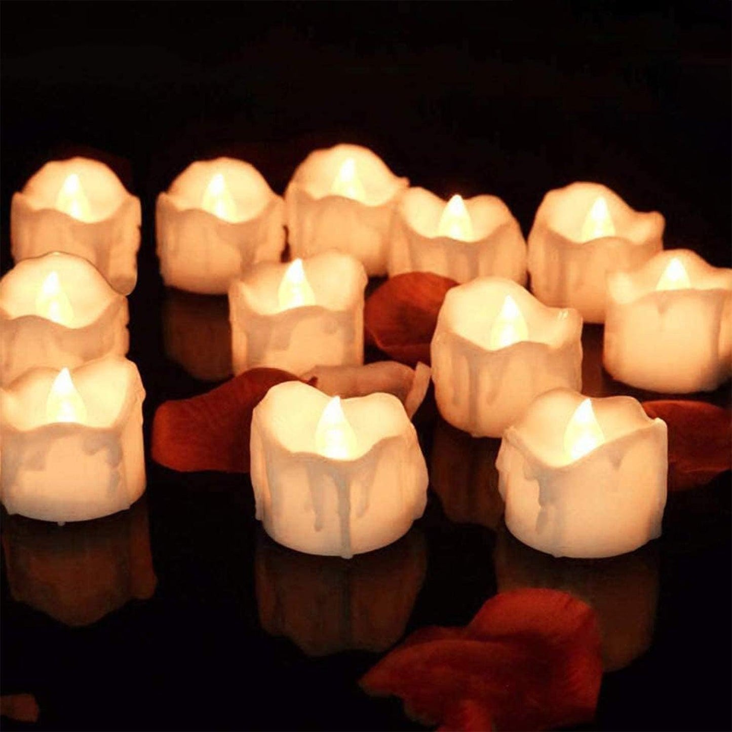 LED Candle Tea Lights - 12pcs Tea Lamp Flameless Flicker Timer Candles Battery Operated