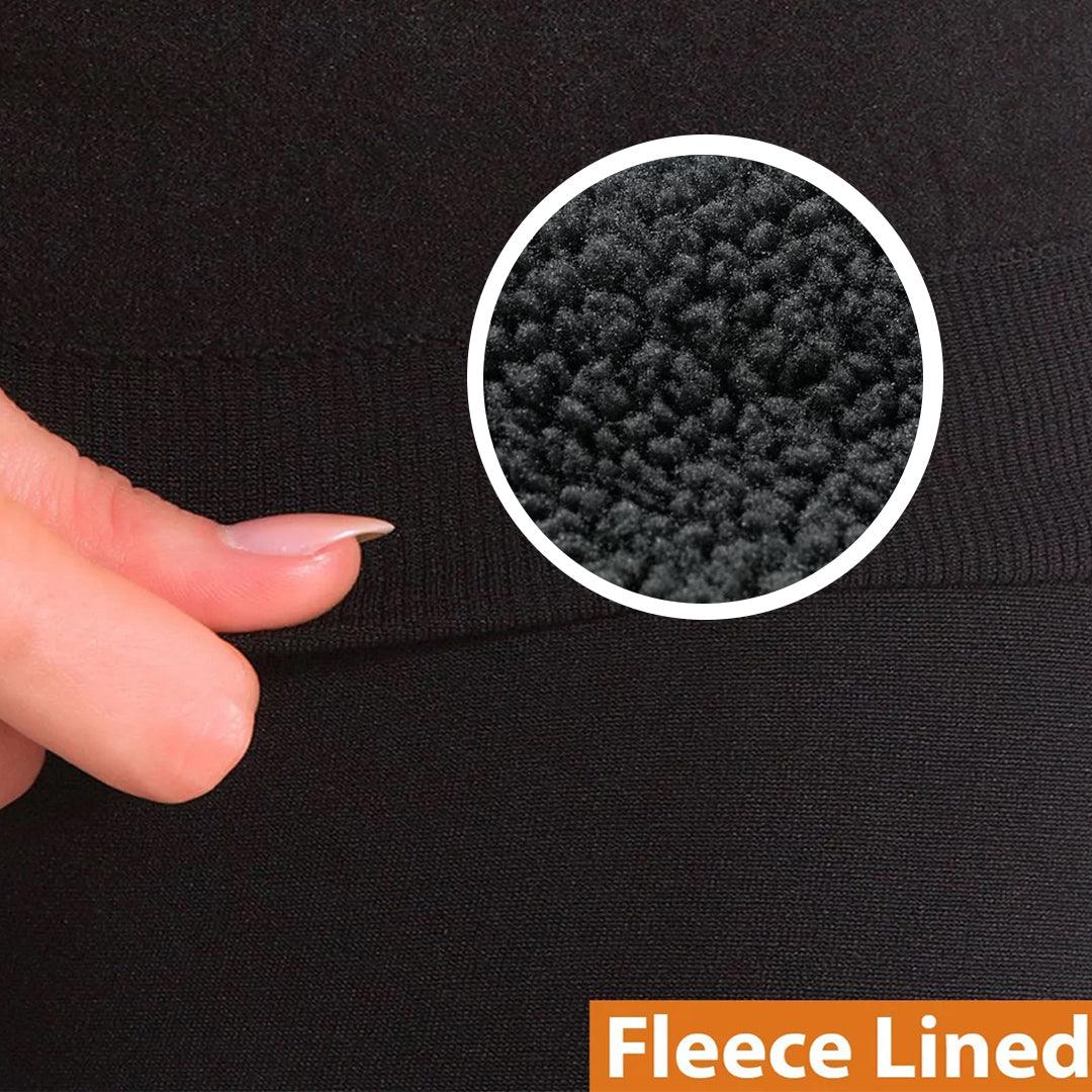 Womens Fleece Lined Leggings - Winter Warm Thermal Fully Lined Fleece Ladies Leggings High Waist 10CM Tummy Control Pants