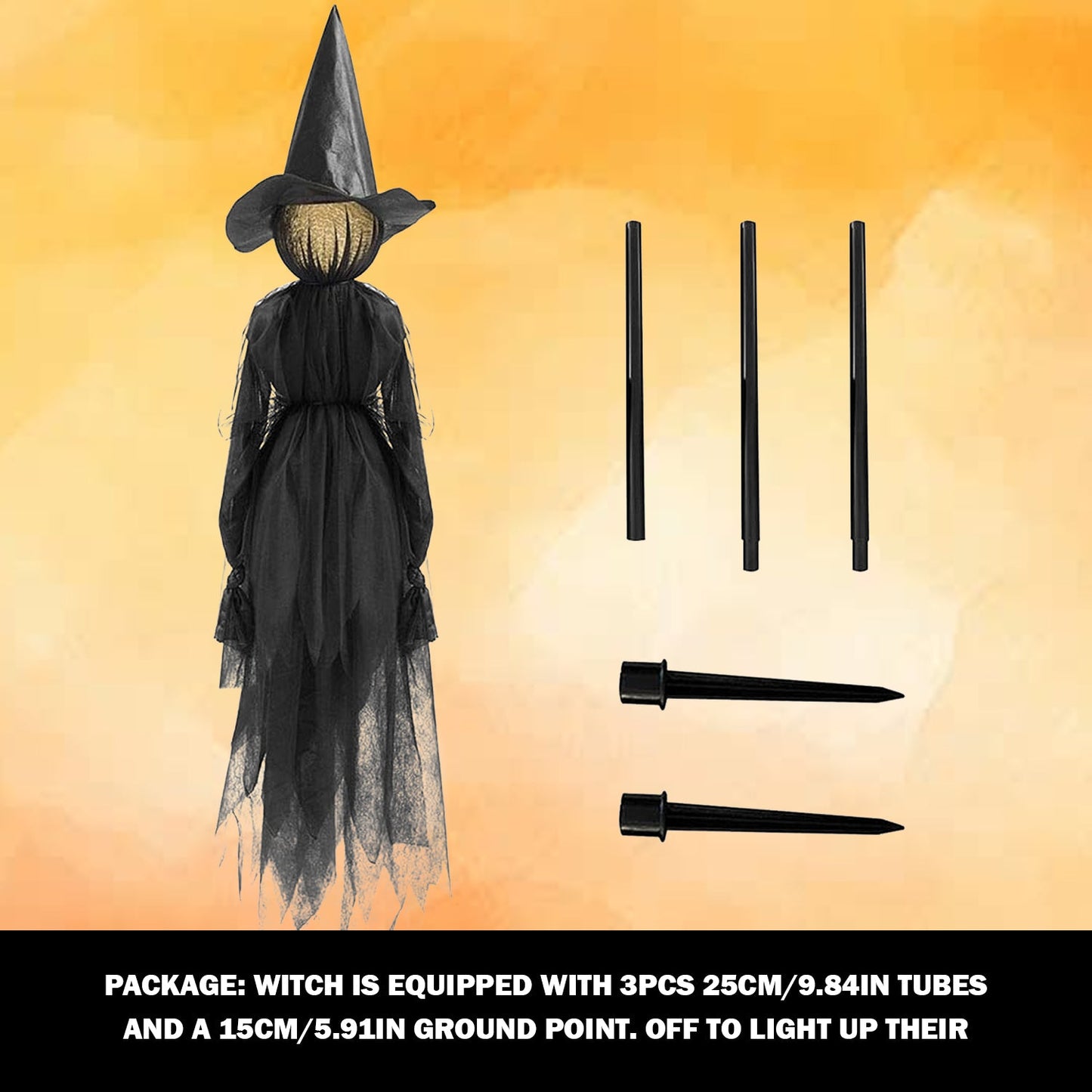 Light Up Witches – Outdoor Large Witches Cauldron on Tripod with Light Yard