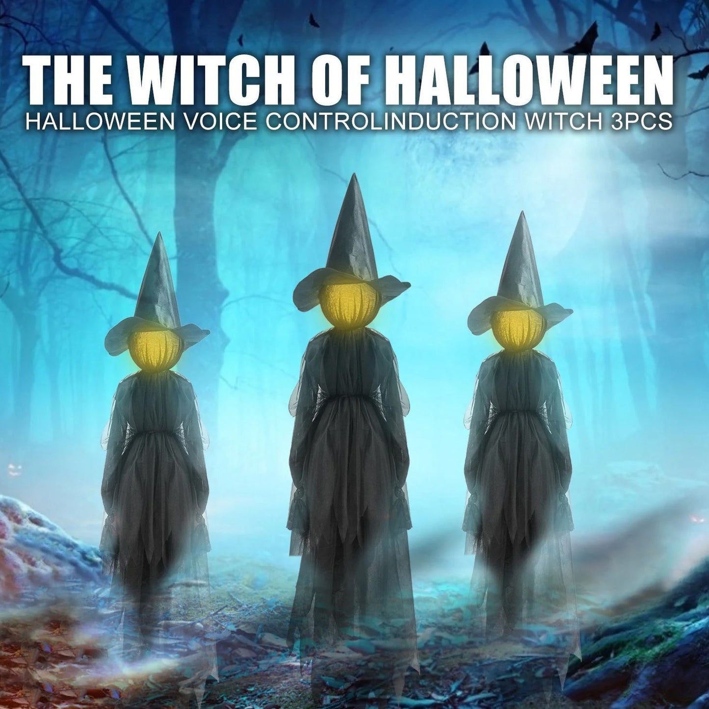 Light Up Witches – Outdoor Large Witches Cauldron on Tripod with Light Yard