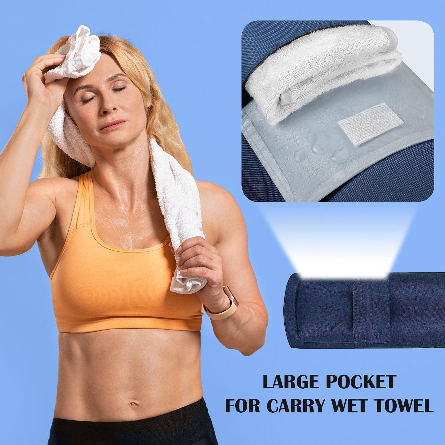 Yoga Mat Bag - Full-zip Exercise Yoga Mat Carry Bag Durable Waterproof Oxford Cloth With 2 Cargo Pockets | Extra Wide | Adjustable Shoulder Strap