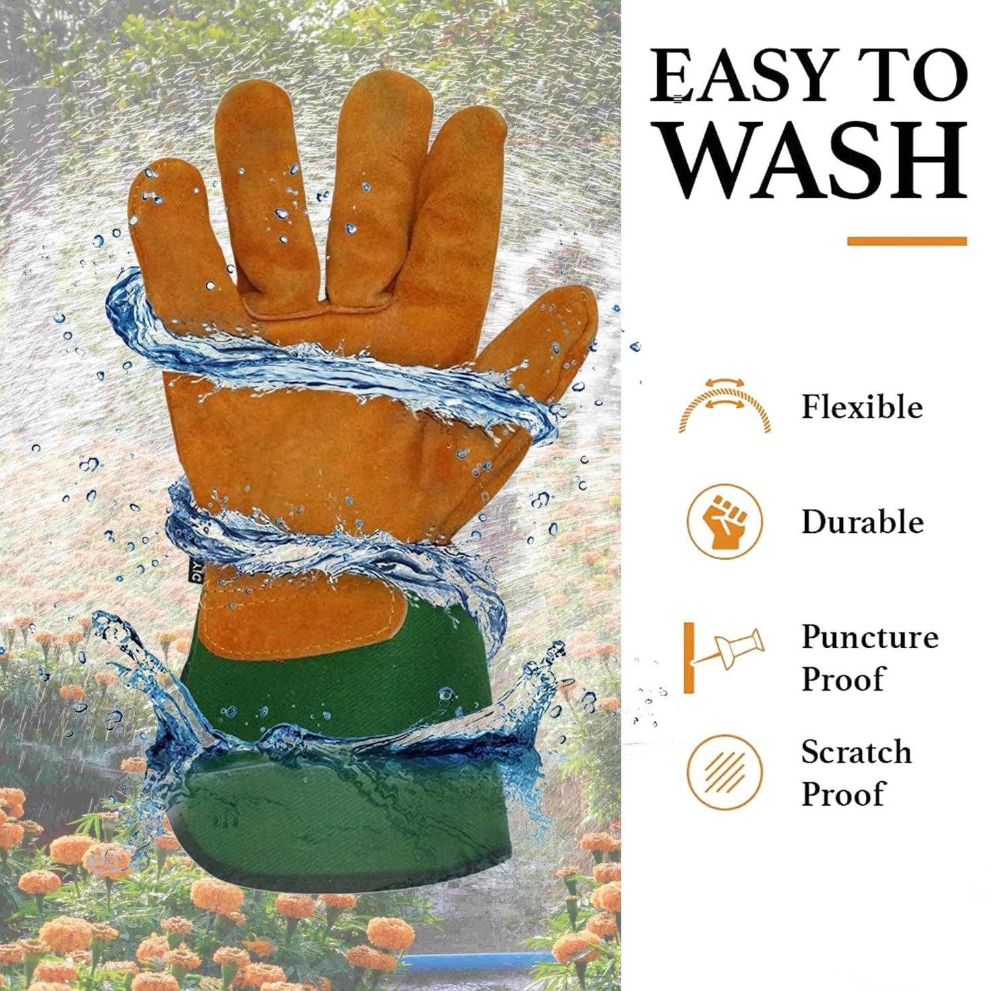 Thorn Proof Garden Gloves - Leather Gardening Gloves Thorn Proof Ladies Men Safety Suede Heavy Duty Garden