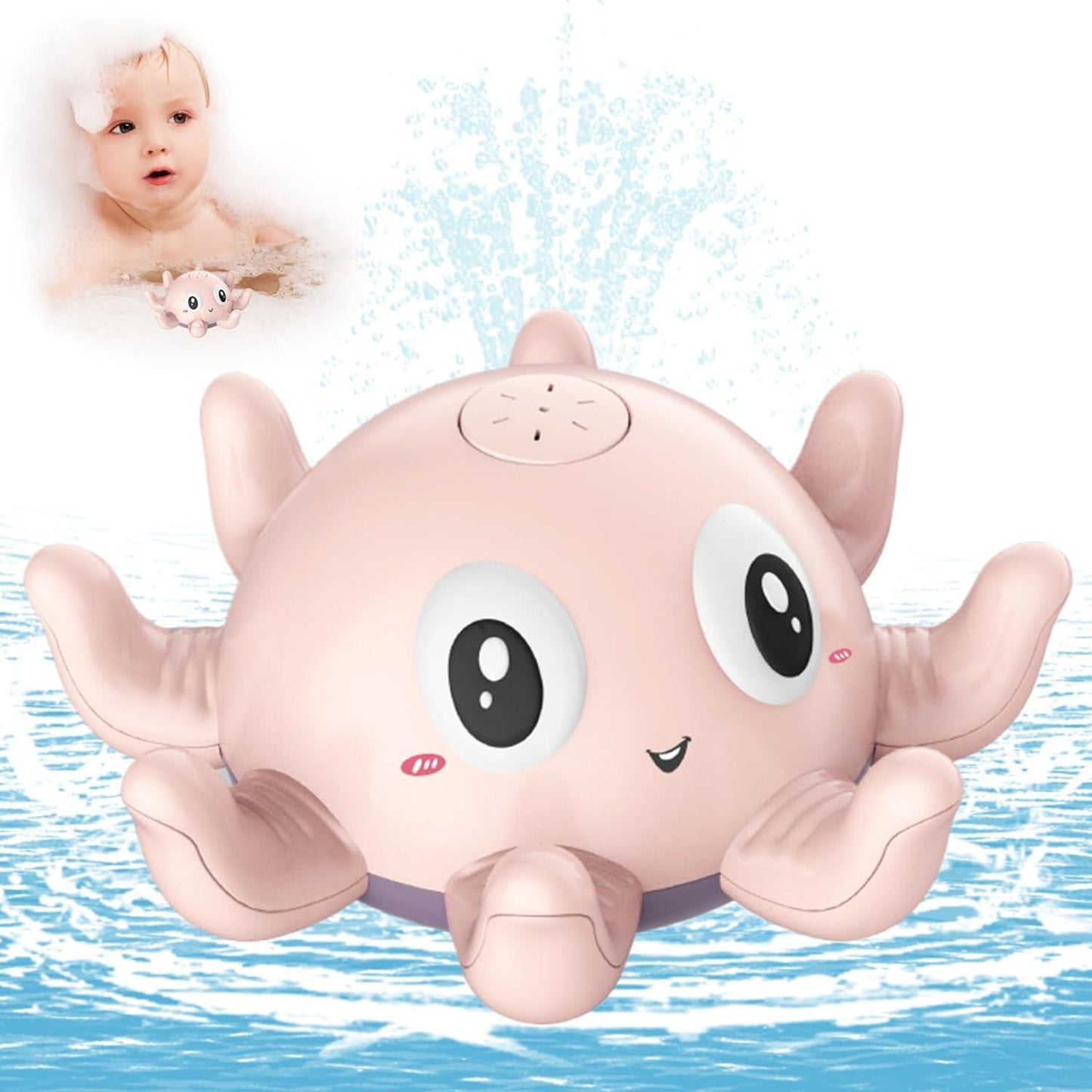 Bath Octopus Toy - LED Baby Bath Toys Octopus Water Sprinkler Pool Toys Toddlers