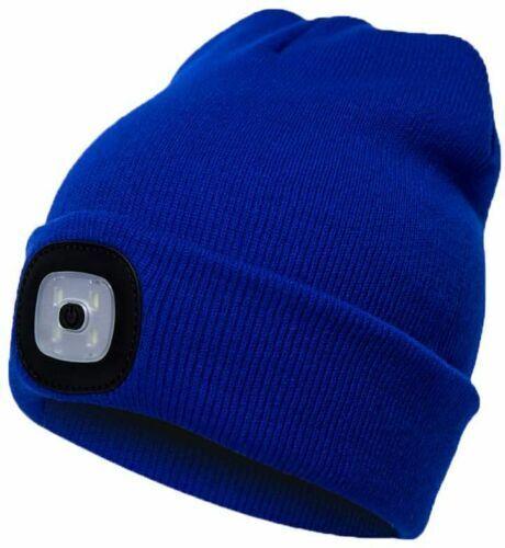 Beanie Hats With Lights - USB Rechargeable Knitted Beanie Hat LED Knitted Hands Free Light Up Hats