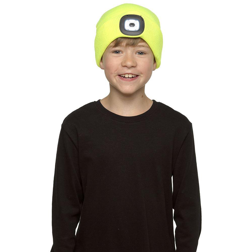 Beanie Hats With Lights - USB Rechargeable Knitted Beanie Hat LED Knitted Hands Free Light Up Hats