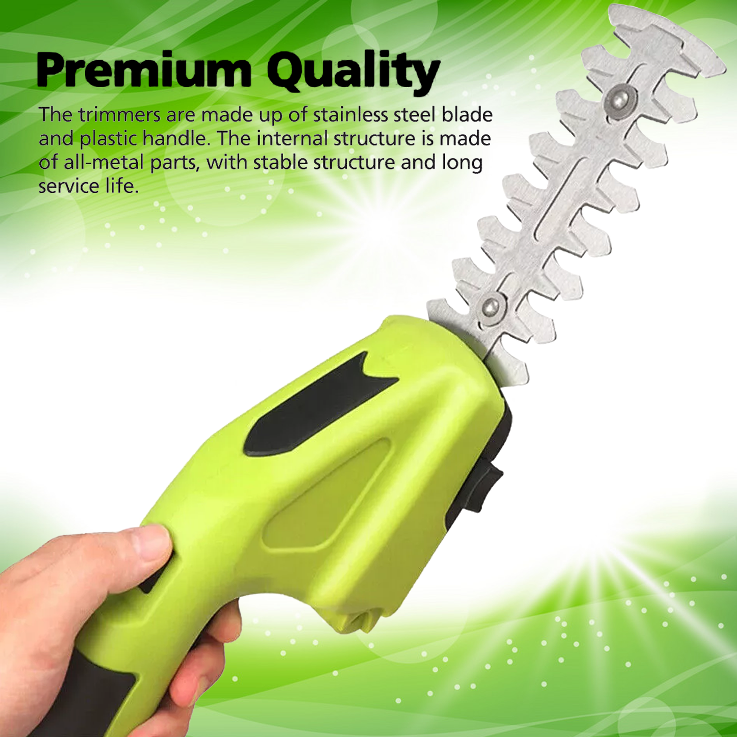 Hedge Trimmer Cutter – Cordless 3.6V Handheld Electric Shrub and Grass Cutter with Charger