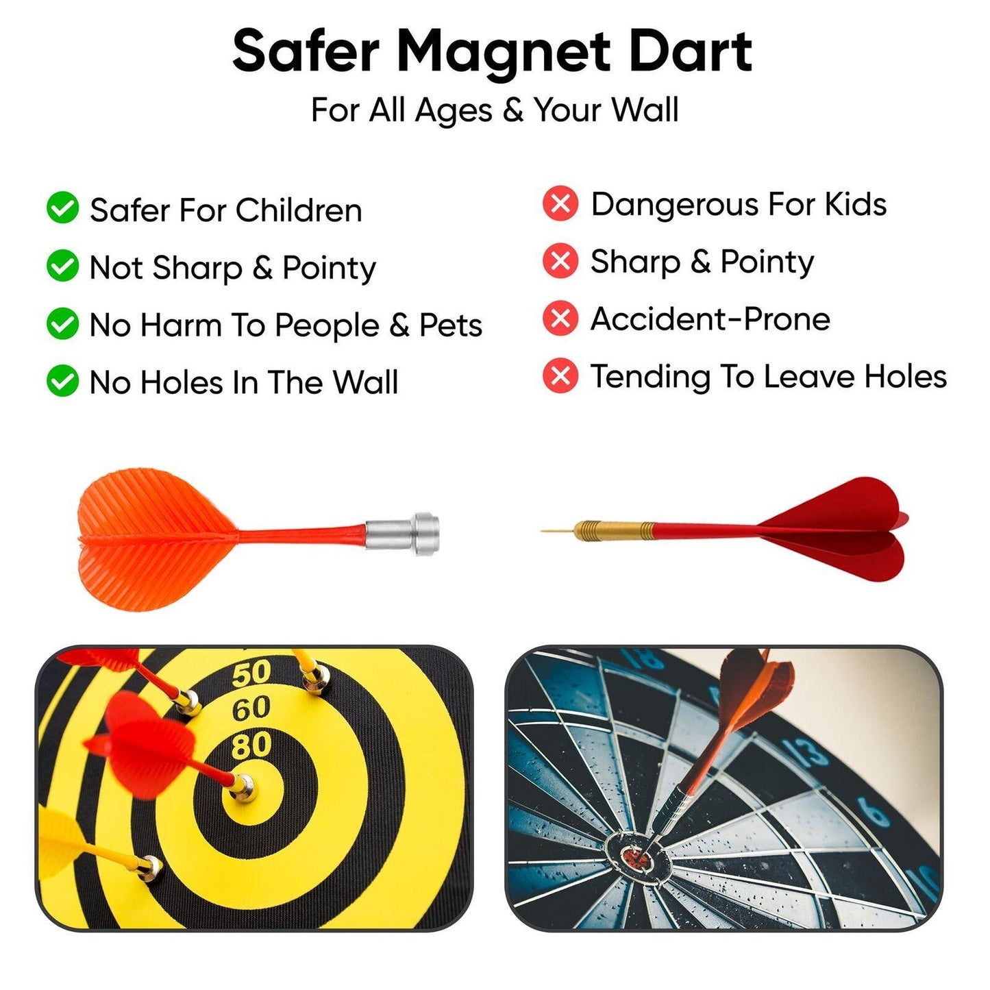 Best Dartboard UK - Magnetic Dartboard With 6 x Safe Magnetic Darts Indoor Outdoor Fun Game
