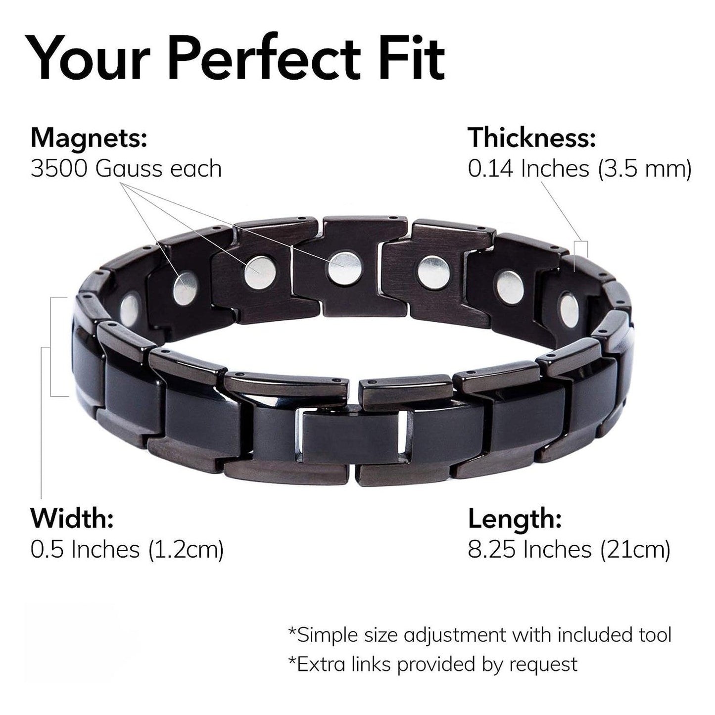 Arthritis Bracelet Mens - Magnetic Bracelet Therapy Weight Loss Pain Relief Bracelet