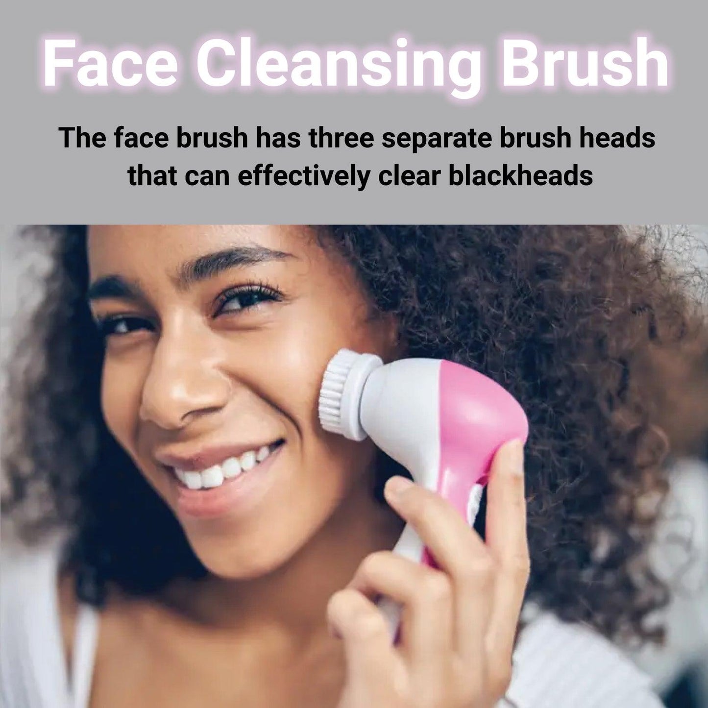 Facial Cleansing Brush - 5 in 1 Electric Facial Cleaner Wash Face Brusher Hand Skin Exfoliation Massager