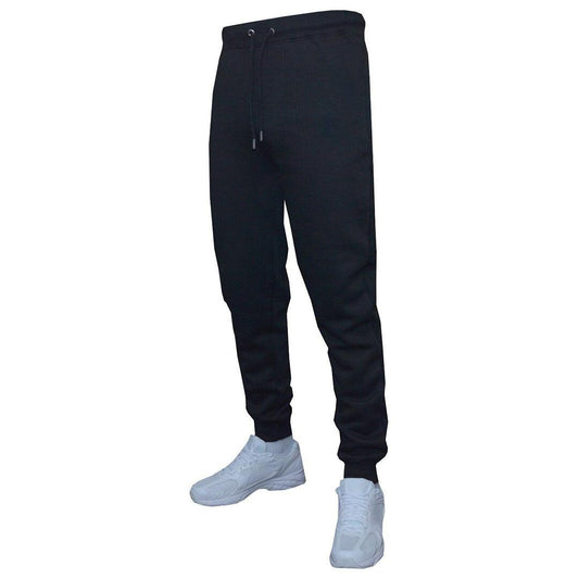 Mens Slim Leg Joggers - Mens Slim Fit Jogging Bottoms Plain Skinny Track Sweat Pants Zip Pockets