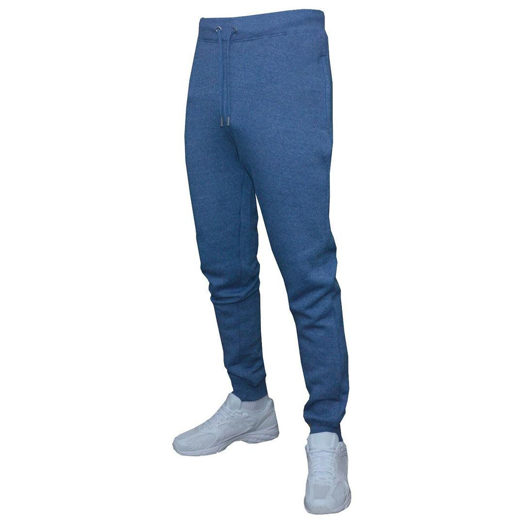Mens Slim Leg Joggers - Mens Slim Fit Jogging Bottoms Plain Skinny Track Sweat Pants Zip Pockets