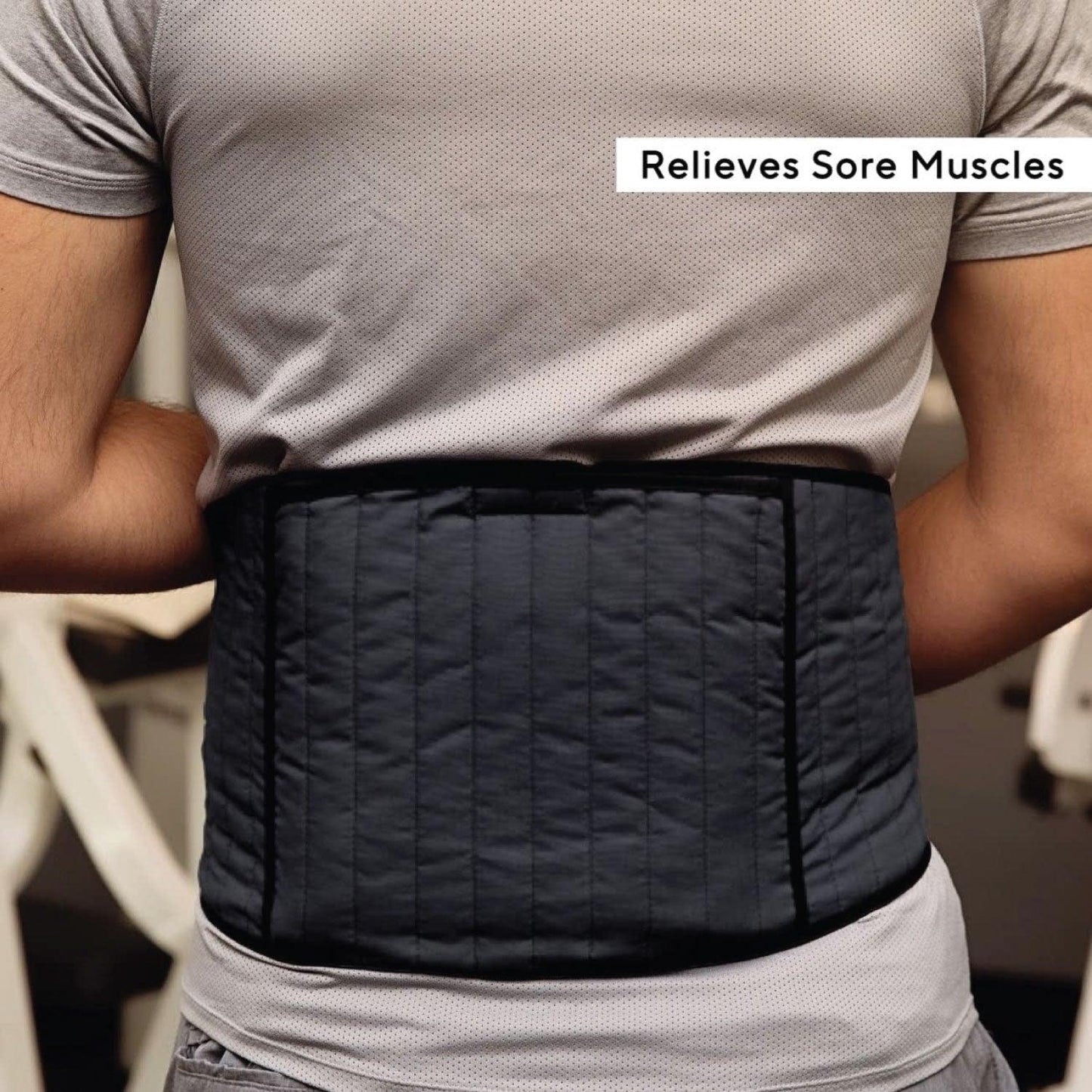 Microwavable Heat Wrap - Hotties Soothing Backwrap Microwavable Heat Wrap for Lower Back Pain Relief - Black Quilted