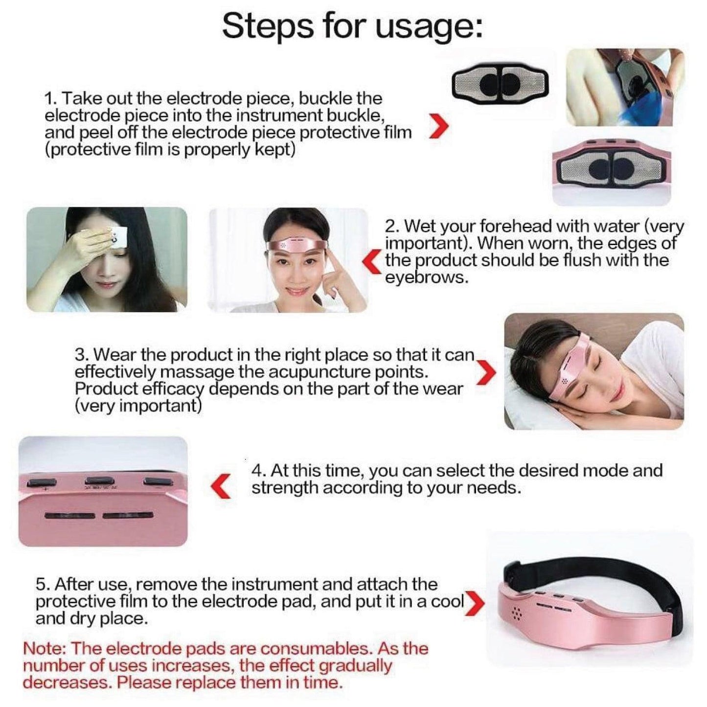 Tens Machine for Migraine - Electric Head Massager Migraine PainRelax Device Headache Relief Aid Therapy SDJ