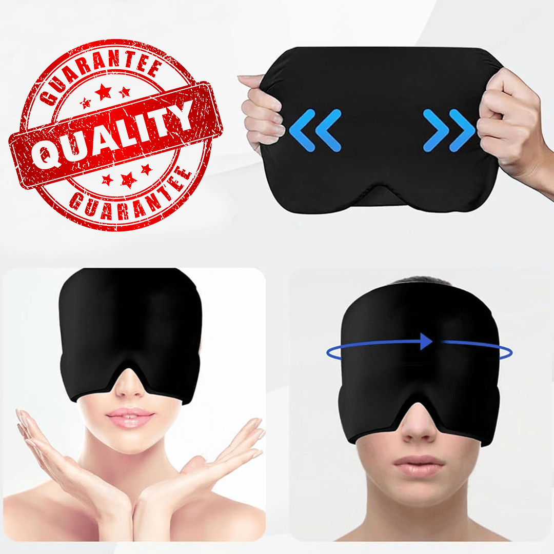 Headache and Migraine Relief Cap - Ice Mask or Hat for Migraines Tension Relief Dark and Cool Cap