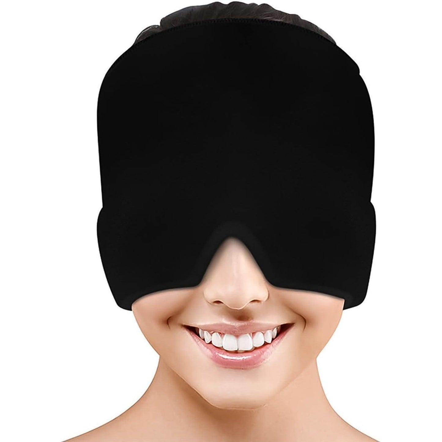 Headache and Migraine Relief Cap - Ice Mask or Hat for Migraines Tension Relief Dark and Cool Cap