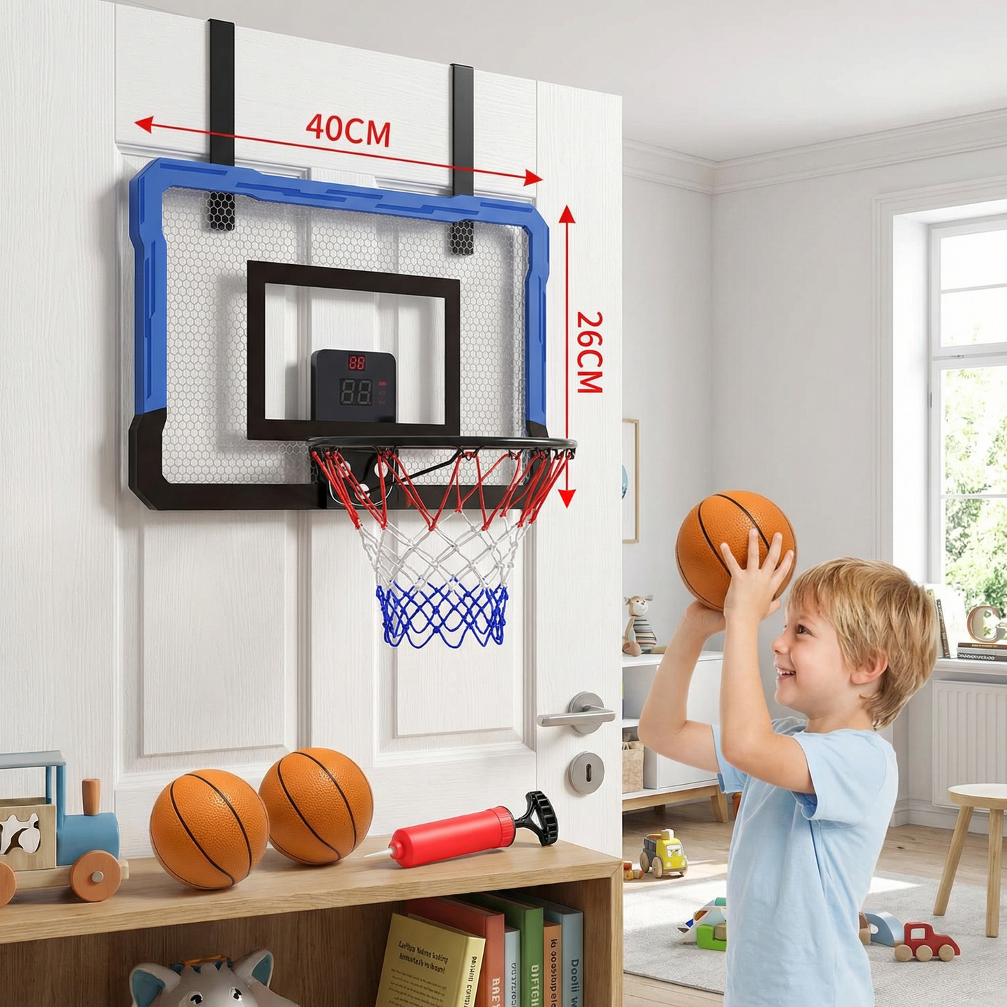 Mini Basketball Hoop for Kids – Wall & Door Mount Set