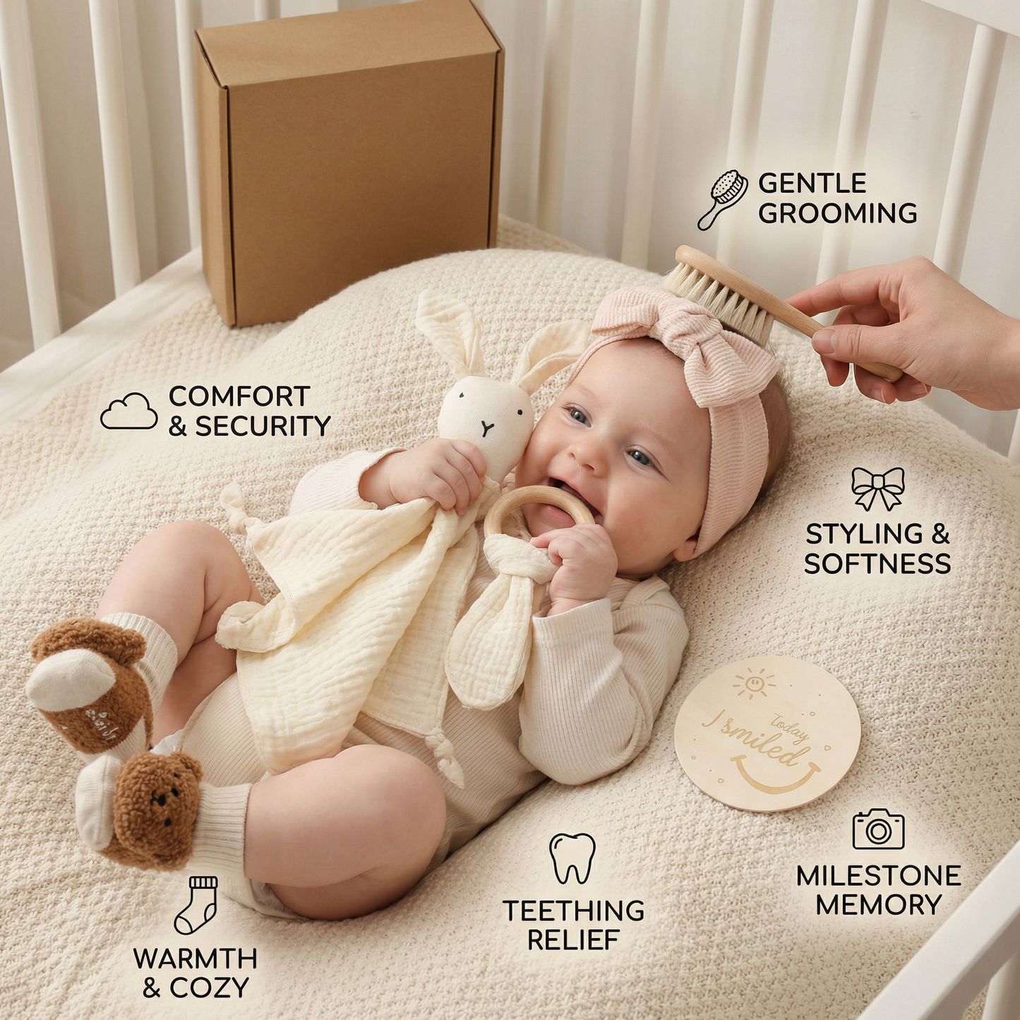 6-Piece Newborn Gift Box Set – Baby Essentials Starter Kit