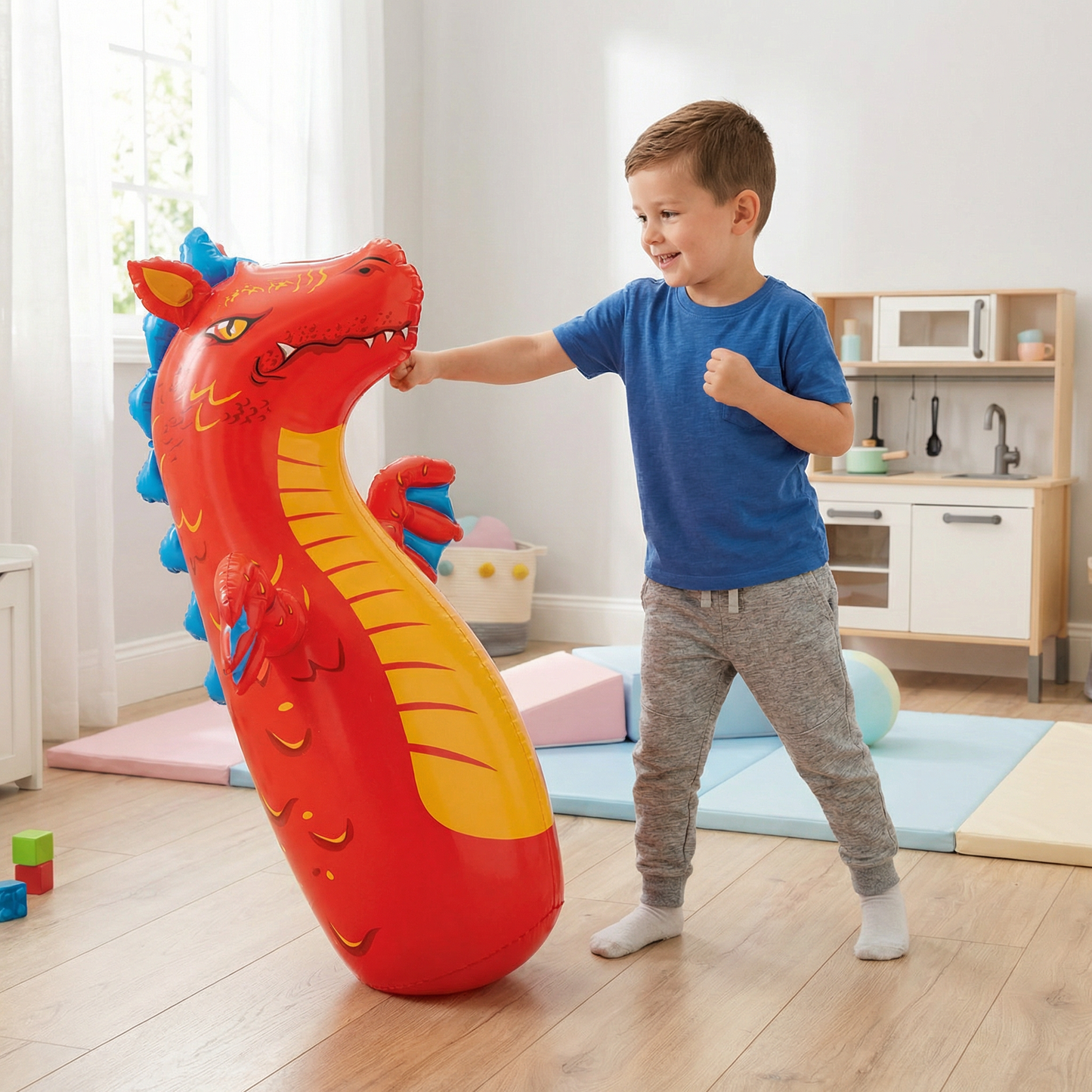 Kids Inflatable Punching Bag – Animal Design with Water-Filled Base