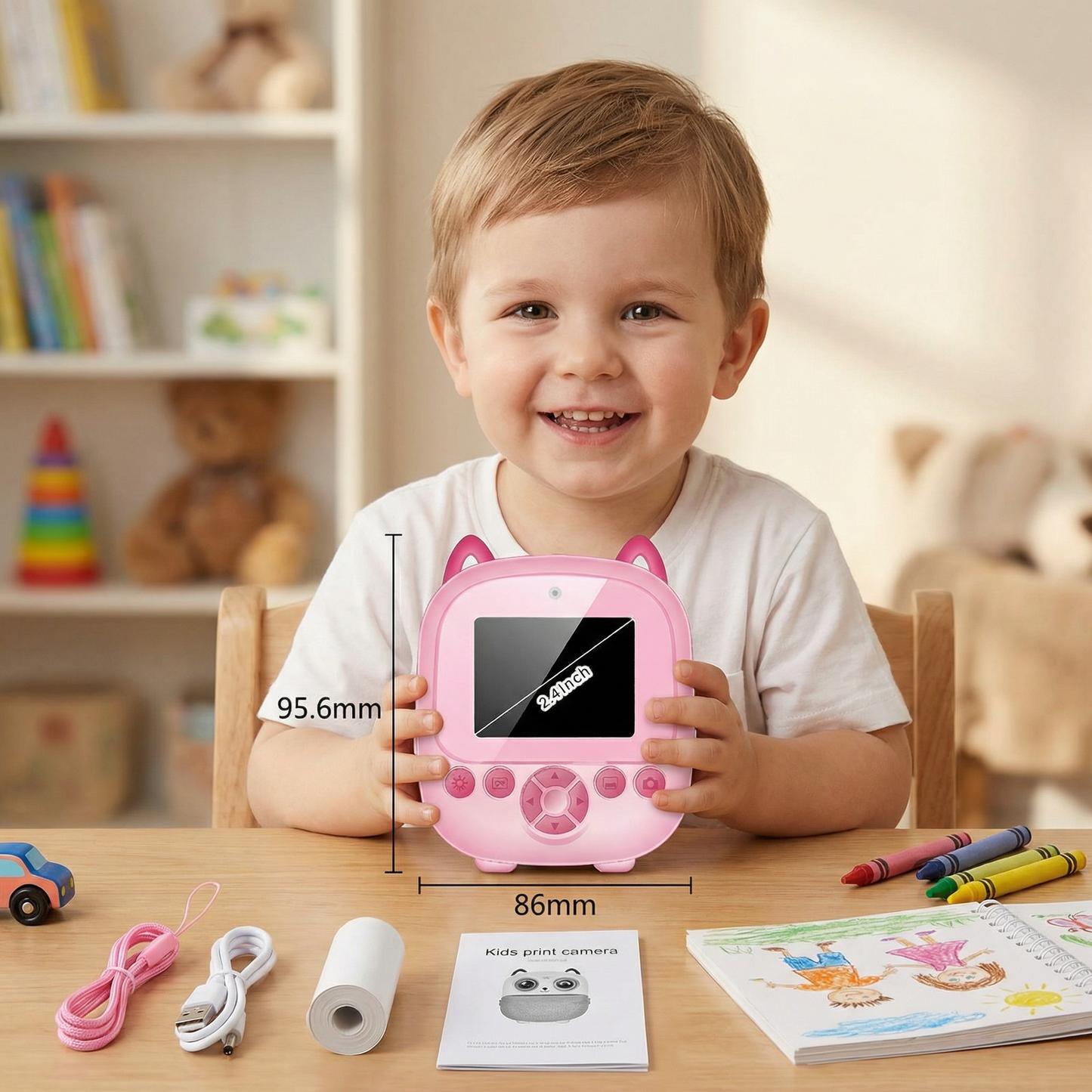 Kids Instant Print Camera – Mini HD Digital Camera with Built-in Printer
