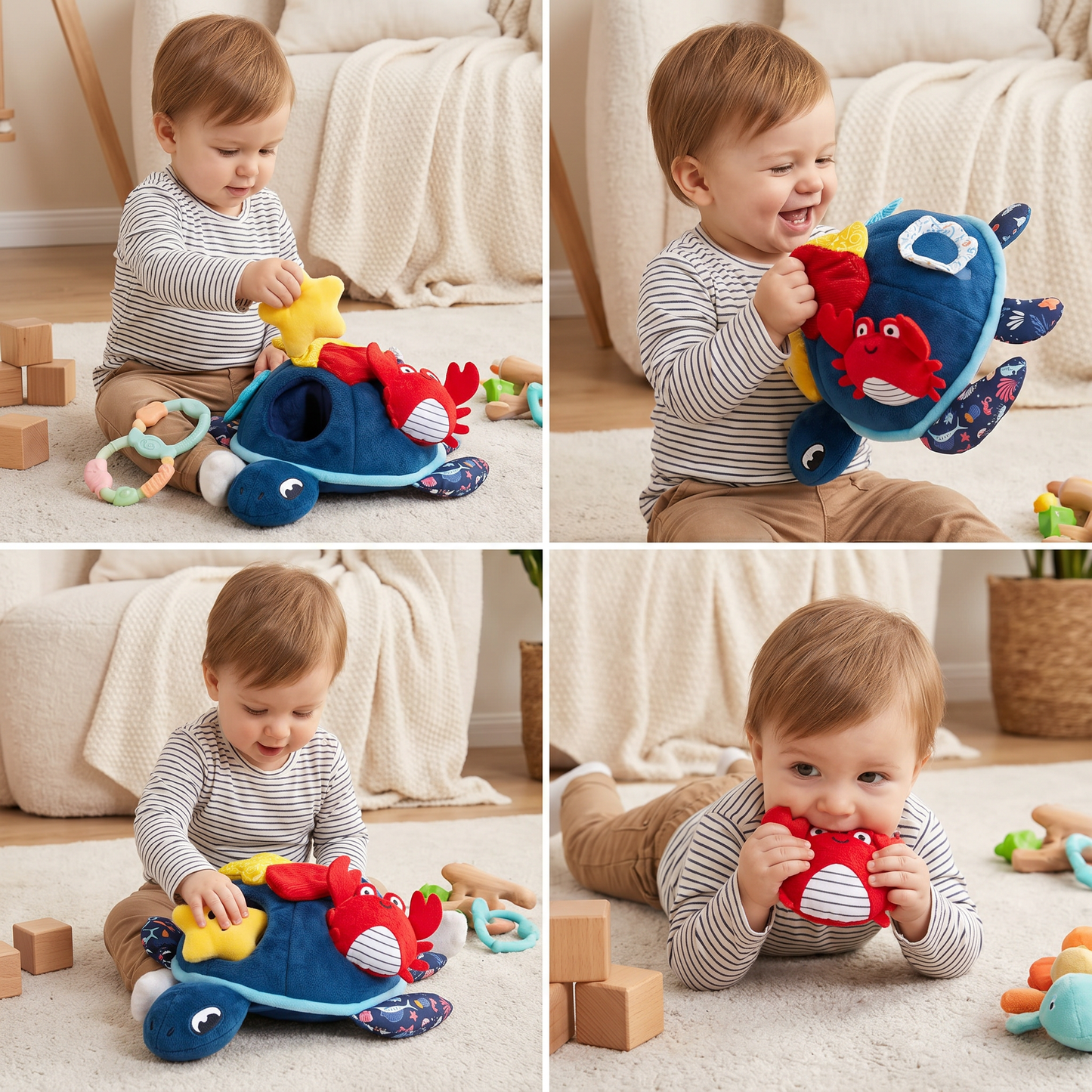 Montessori Turtle Activity Toy – Soft Sensory Play for Kids