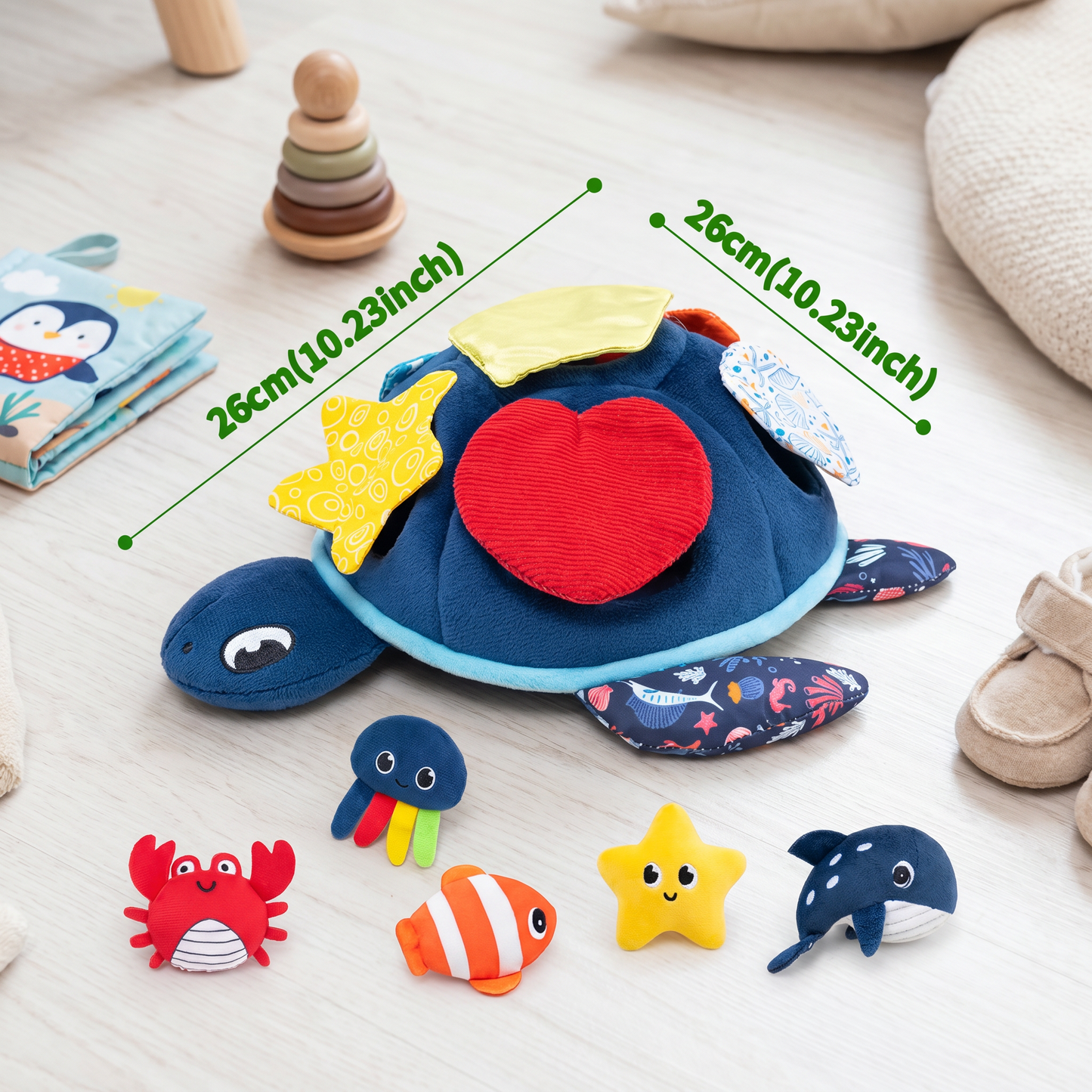 Montessori Turtle Activity Toy – Soft Sensory Play for Kids